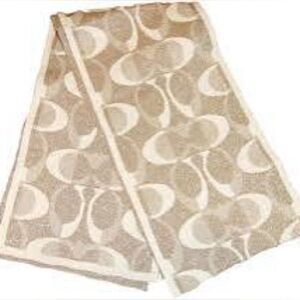 New Coach - 83834 Tonal Dream C Scarf/Shawl - Khaki/Silver Wool Blend